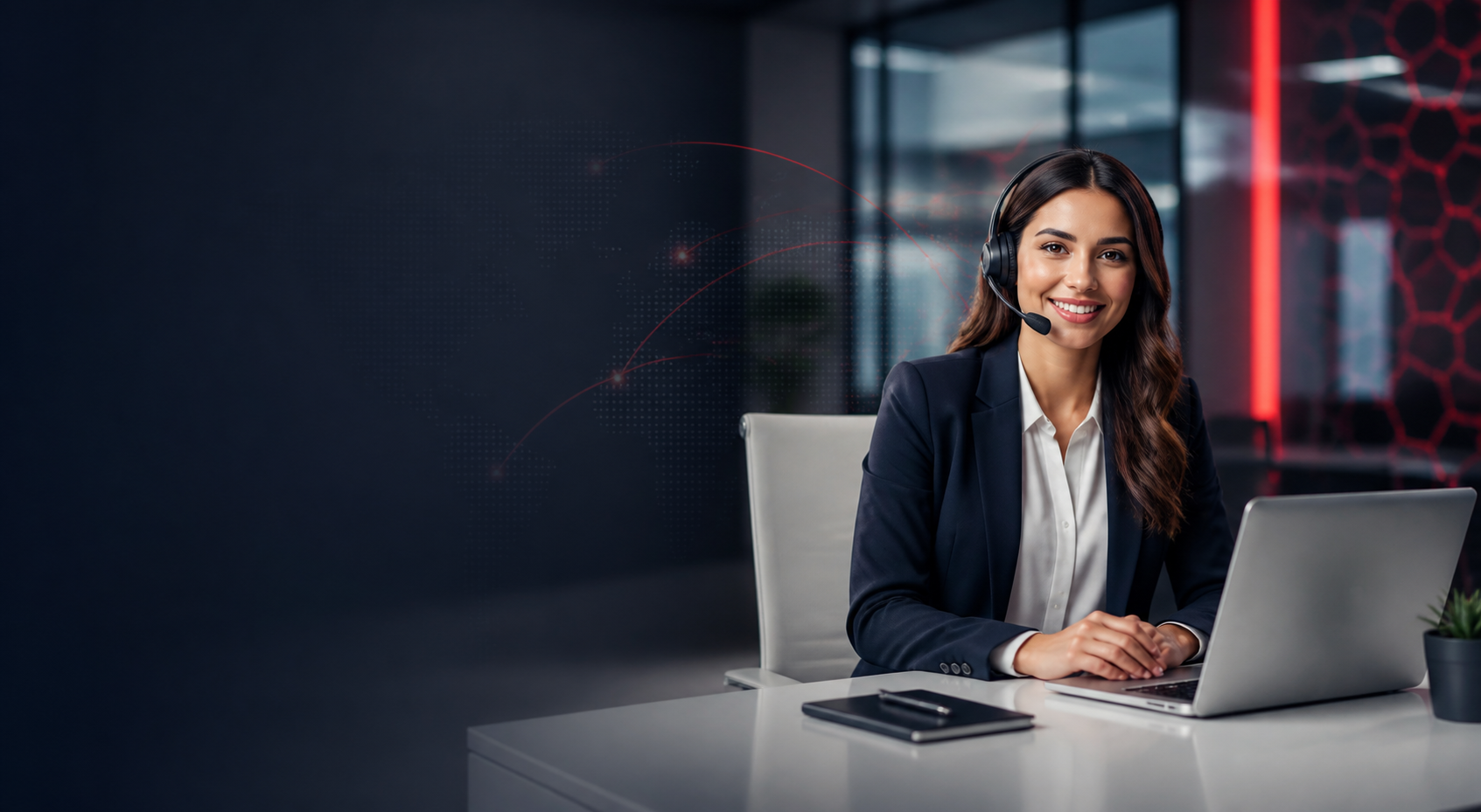 A fictional customer-care professional ready to help